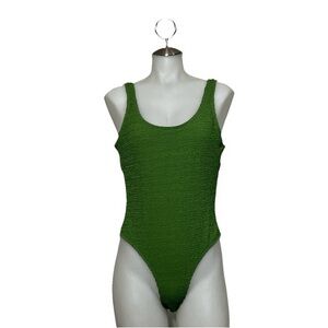 Green Textured Swimsuit